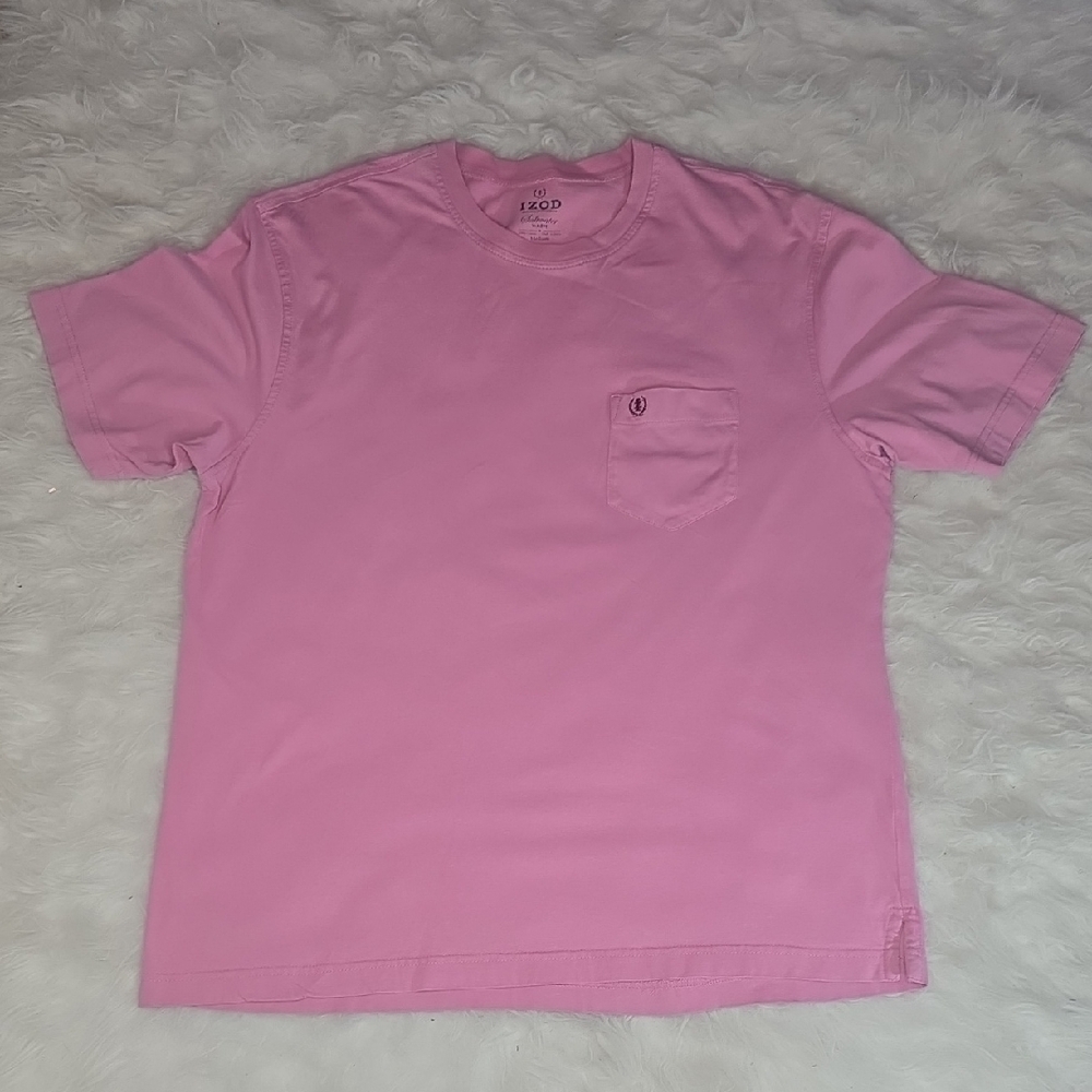 Izod Men's Short Sleeve Pink Tee